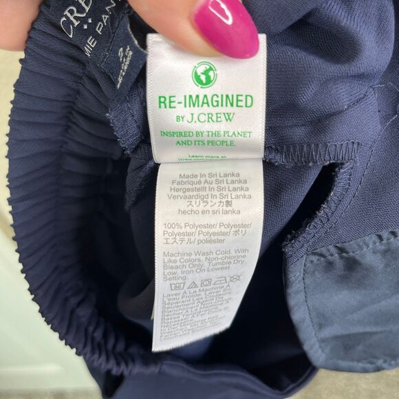 J Crew Jamie Pants Casual Ankle Navy Blue Slack Pants Size 2 #511 - Picture 12 of 12